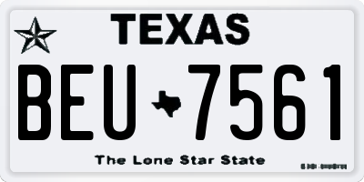 TX license plate BEU7561