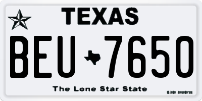 TX license plate BEU7650