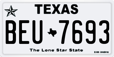 TX license plate BEU7693