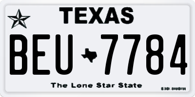 TX license plate BEU7784