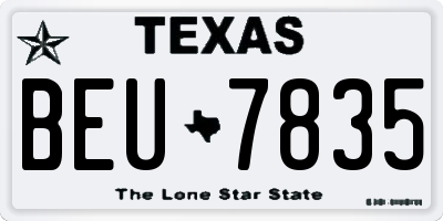 TX license plate BEU7835