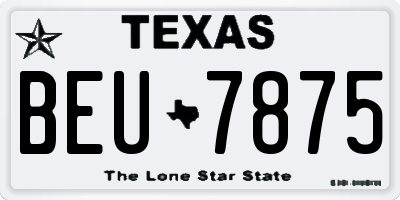 TX license plate BEU7875