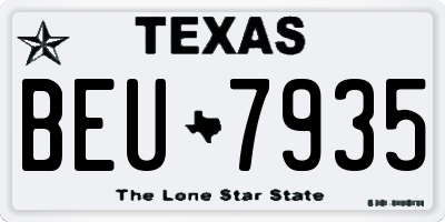 TX license plate BEU7935