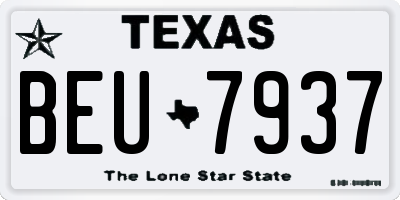 TX license plate BEU7937