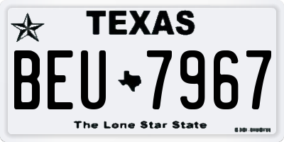 TX license plate BEU7967