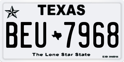 TX license plate BEU7968