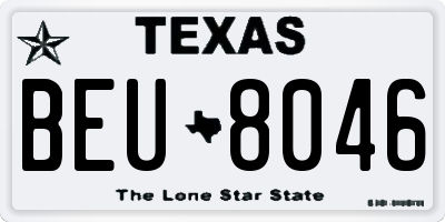 TX license plate BEU8046