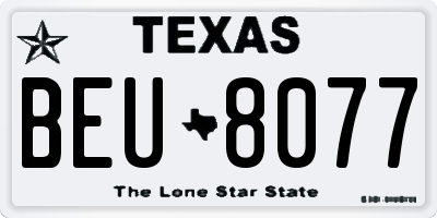 TX license plate BEU8077