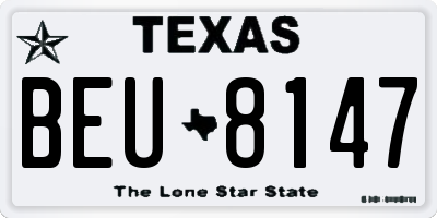 TX license plate BEU8147