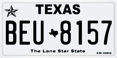 TX license plate BEU8157
