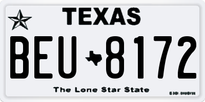 TX license plate BEU8172