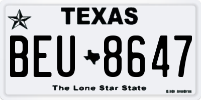 TX license plate BEU8647