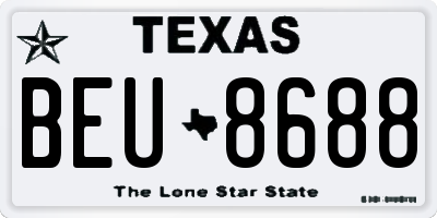 TX license plate BEU8688
