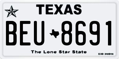 TX license plate BEU8691