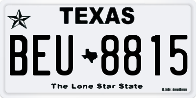 TX license plate BEU8815