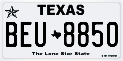 TX license plate BEU8850