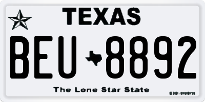 TX license plate BEU8892