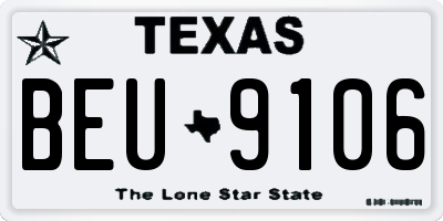 TX license plate BEU9106