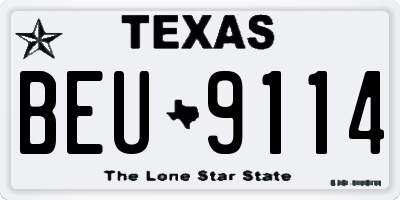 TX license plate BEU9114