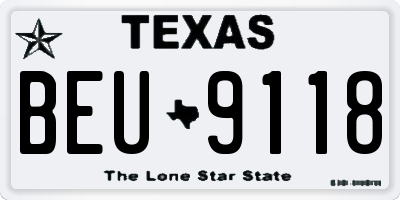 TX license plate BEU9118