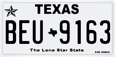 TX license plate BEU9163