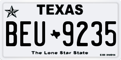TX license plate BEU9235