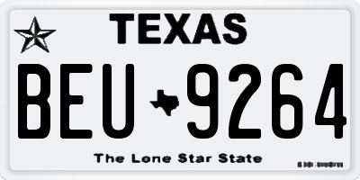 TX license plate BEU9264