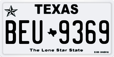 TX license plate BEU9369