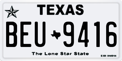 TX license plate BEU9416