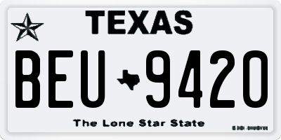 TX license plate BEU9420