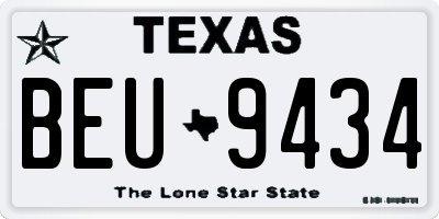TX license plate BEU9434
