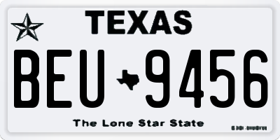 TX license plate BEU9456