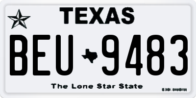 TX license plate BEU9483