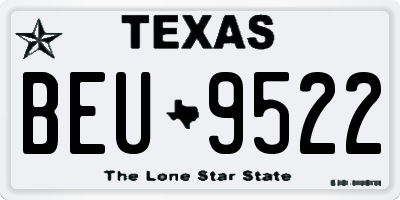 TX license plate BEU9522