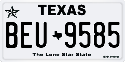 TX license plate BEU9585