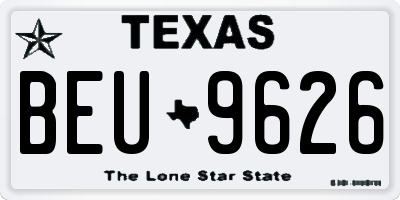 TX license plate BEU9626