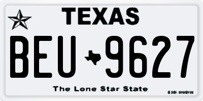 TX license plate BEU9627