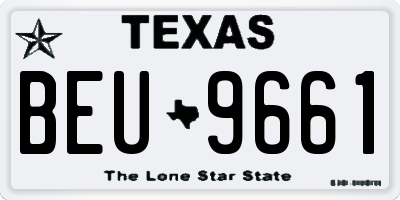 TX license plate BEU9661