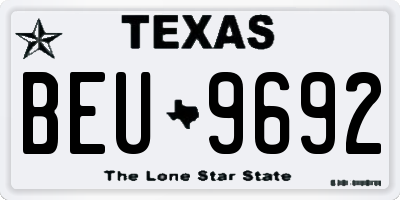 TX license plate BEU9692