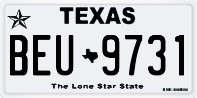 TX license plate BEU9731