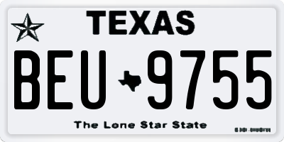 TX license plate BEU9755