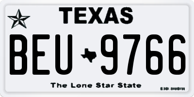 TX license plate BEU9766
