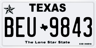 TX license plate BEU9843