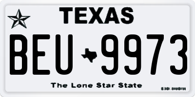 TX license plate BEU9973