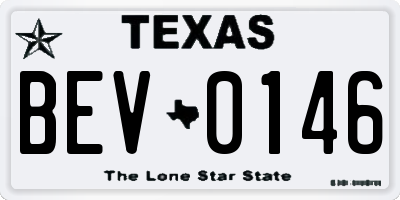 TX license plate BEV0146