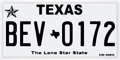 TX license plate BEV0172