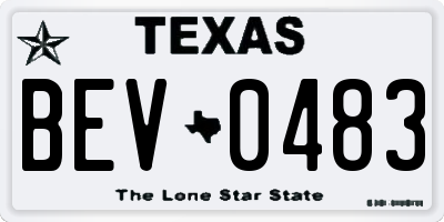 TX license plate BEV0483
