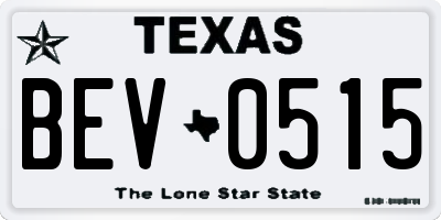 TX license plate BEV0515