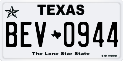 TX license plate BEV0944