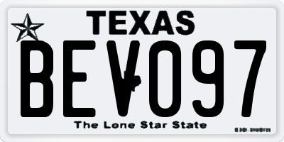 TX license plate BEV097